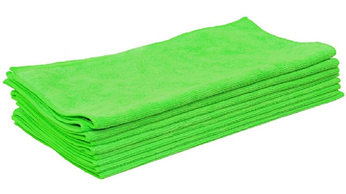 Heavy-Duty+Microfibre+Cloths+10-Pieces+Green